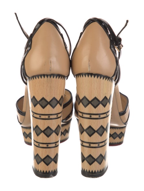 Charlotte Olympia Leather Animal Print D'Orsay Pumps