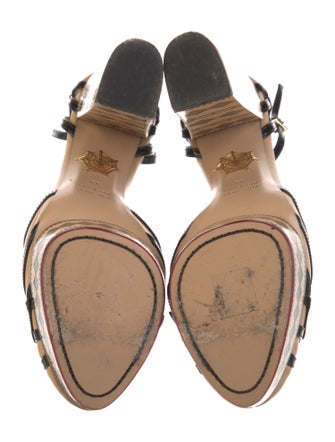 Charlotte Olympia Leather Animal Print D'Orsay Pumps