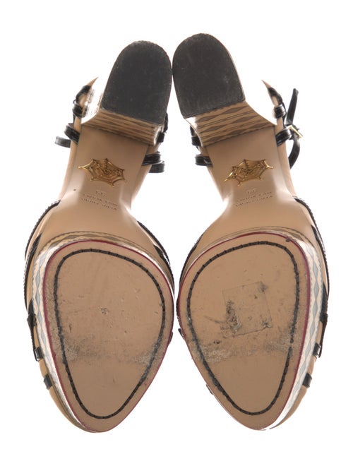 Charlotte Olympia Leather Animal Print D'Orsay Pumps