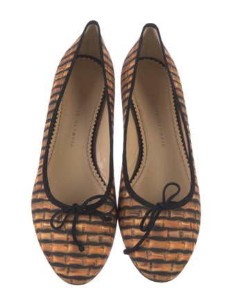 Charlotte Olympia Printed Bow Accents Ballet Flats