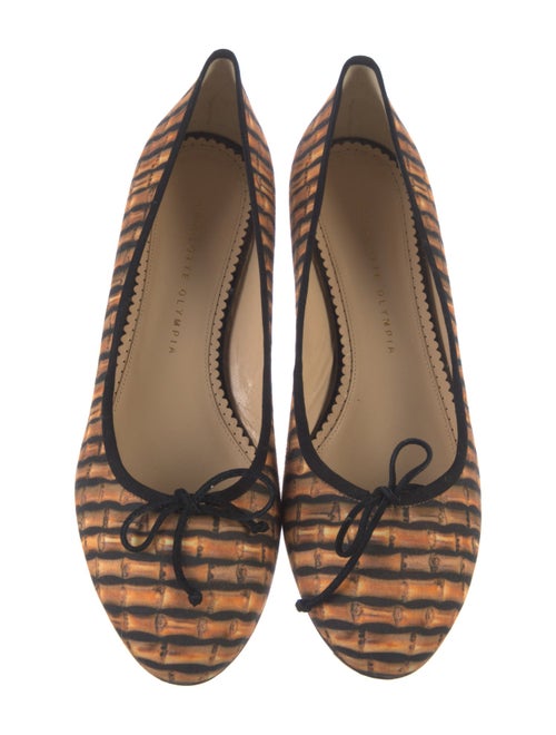 Charlotte Olympia Printed Bow Accents Ballet Flats