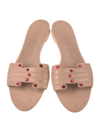 Charlotte Olympia Rubber Crystal Embellishments Slides
