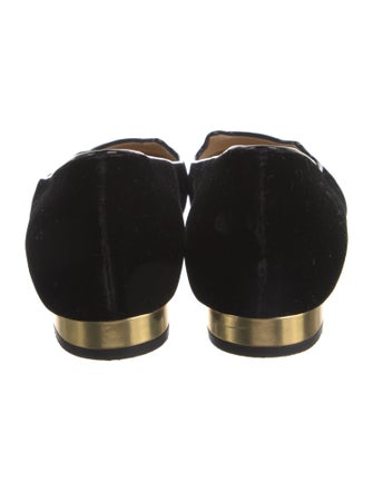 Charlotte Olympia Velvet Embroidered Accent Loafers