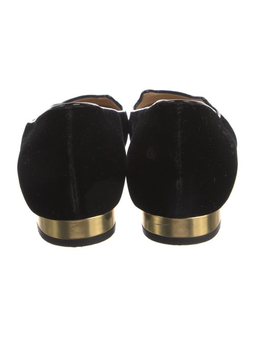Charlotte Olympia Velvet Embroidered Accent Loafers