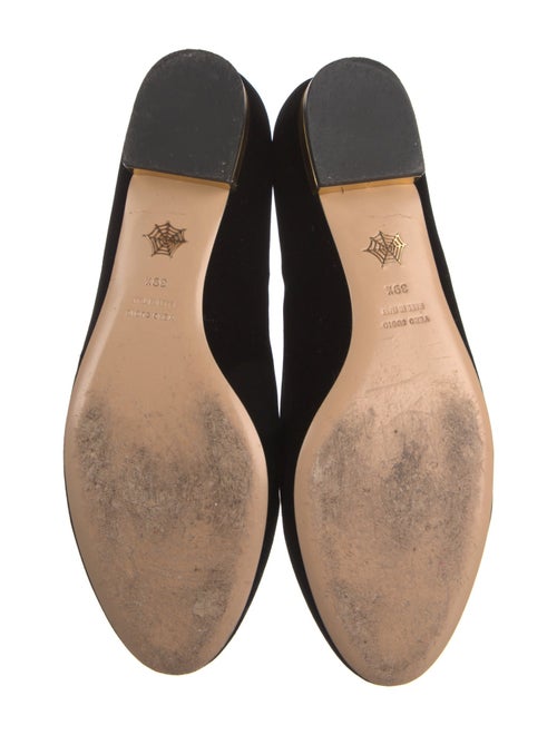 Charlotte Olympia Velvet Embroidered Accent Loafers