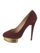 Charlotte Olympia Suede Pumps