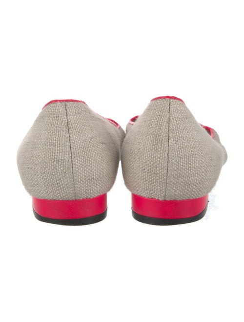 Charlotte Olympia Canvas Embroidered Accent Flats