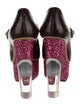 Charlotte Olympia Embossed Leather Glitter Accents Pumps