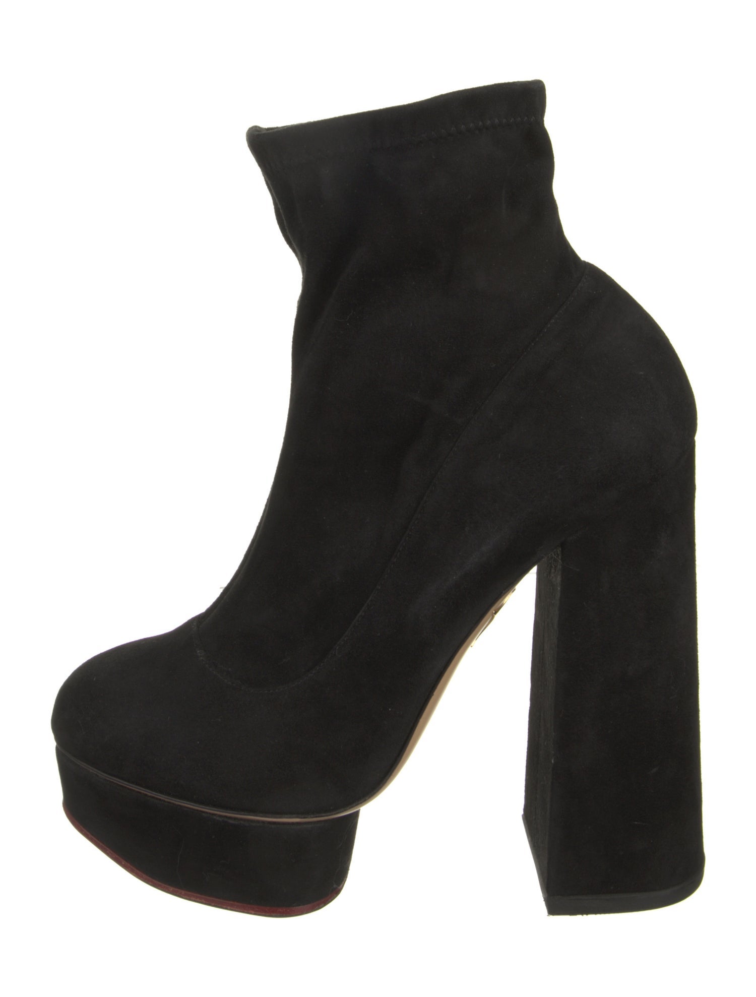 Charlotte Olympia Suede Sock Boots