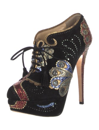 Charlotte Olympia Orient Express Suede Pumps