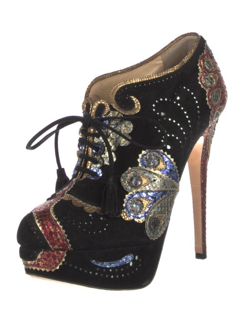 Charlotte Olympia Orient Express Suede Pumps