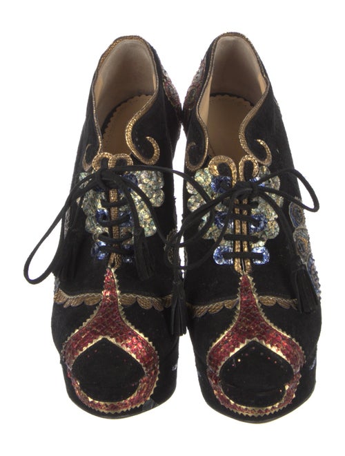 Charlotte Olympia Orient Express Suede Pumps