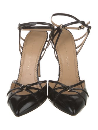 Charlotte Olympia Leather Slingback Pumps