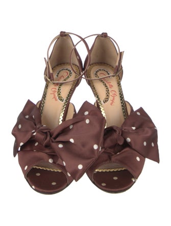 Charlotte Olympia Satin Polka Dot Print Sandals