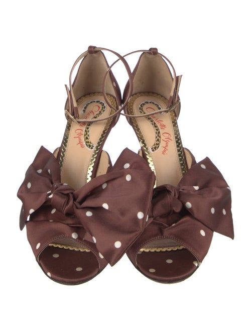 Charlotte Olympia Satin Polka Dot Print Sandals