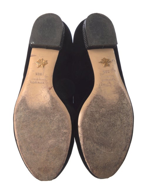 Charlotte Olympia Velvet Embroidered Accent Loafers