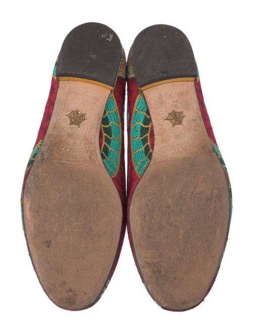 Charlotte Olympia Printed Embroidered Accent Loafers