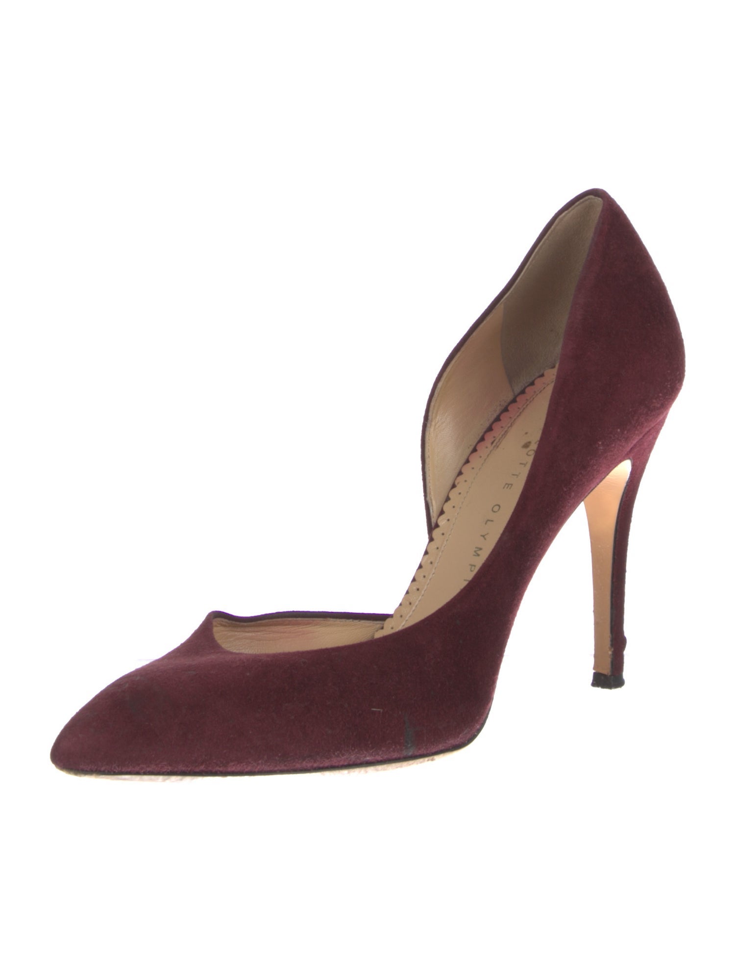 Charlotte Olympia Suede D'Orsay Pumps