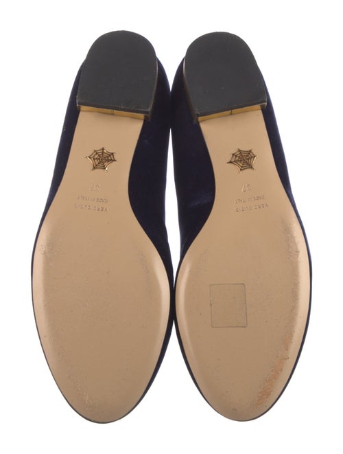 Charlotte Olympia Velvet Embroidered Accent Loafers