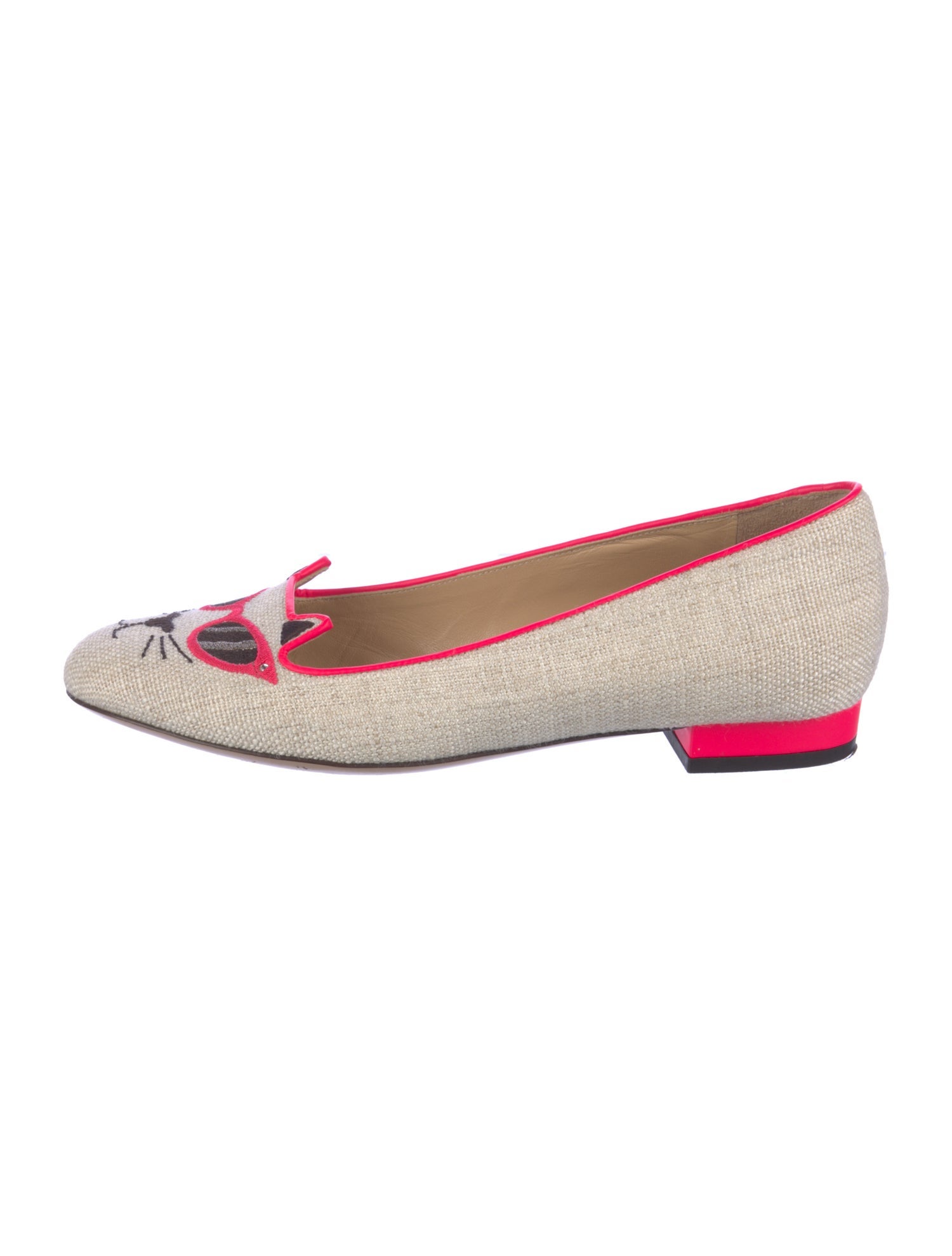 Charlotte Olympia Canvas Patterned Loafers