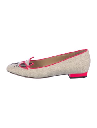 Charlotte Olympia Canvas Patterned Loafers