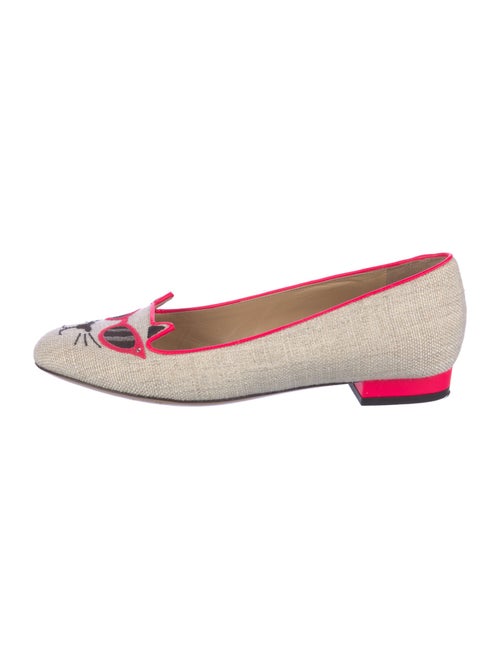 Charlotte Olympia Canvas Patterned Loafers