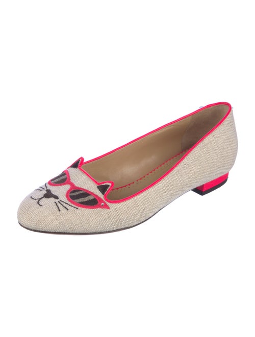 Charlotte Olympia Canvas Patterned Loafers