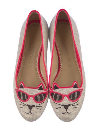 Charlotte Olympia Canvas Patterned Loafers