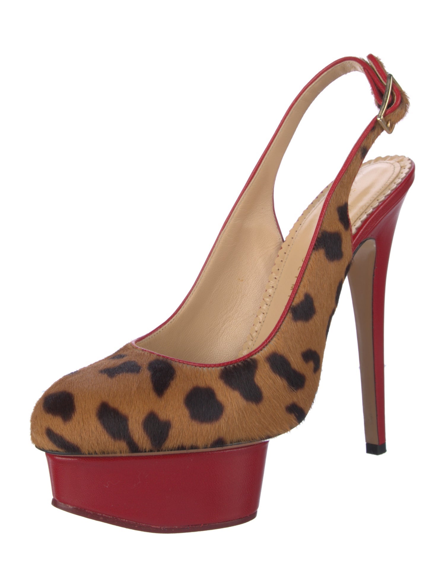Charlotte Olympia Ponyhair Animal Print Slingback Pumps