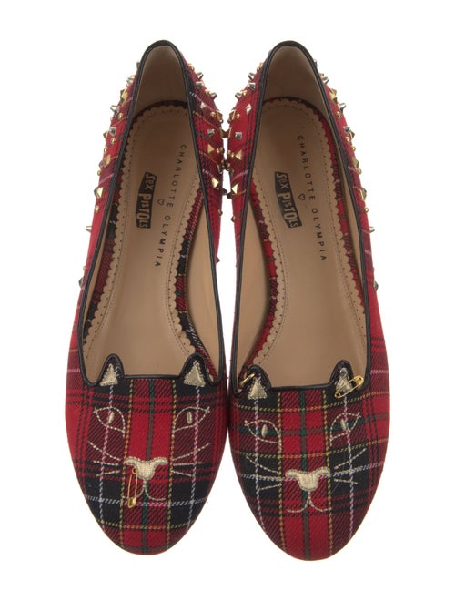 Charlotte Olympia Printed Studded Accents Loafers
