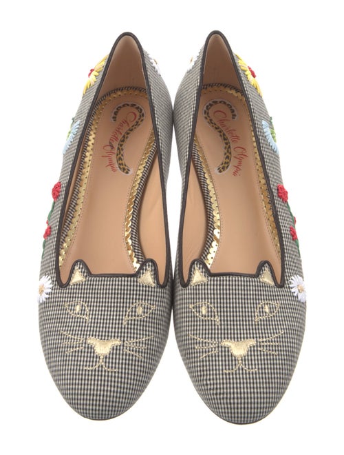 Charlotte Olympia Canvas Printed Loafers