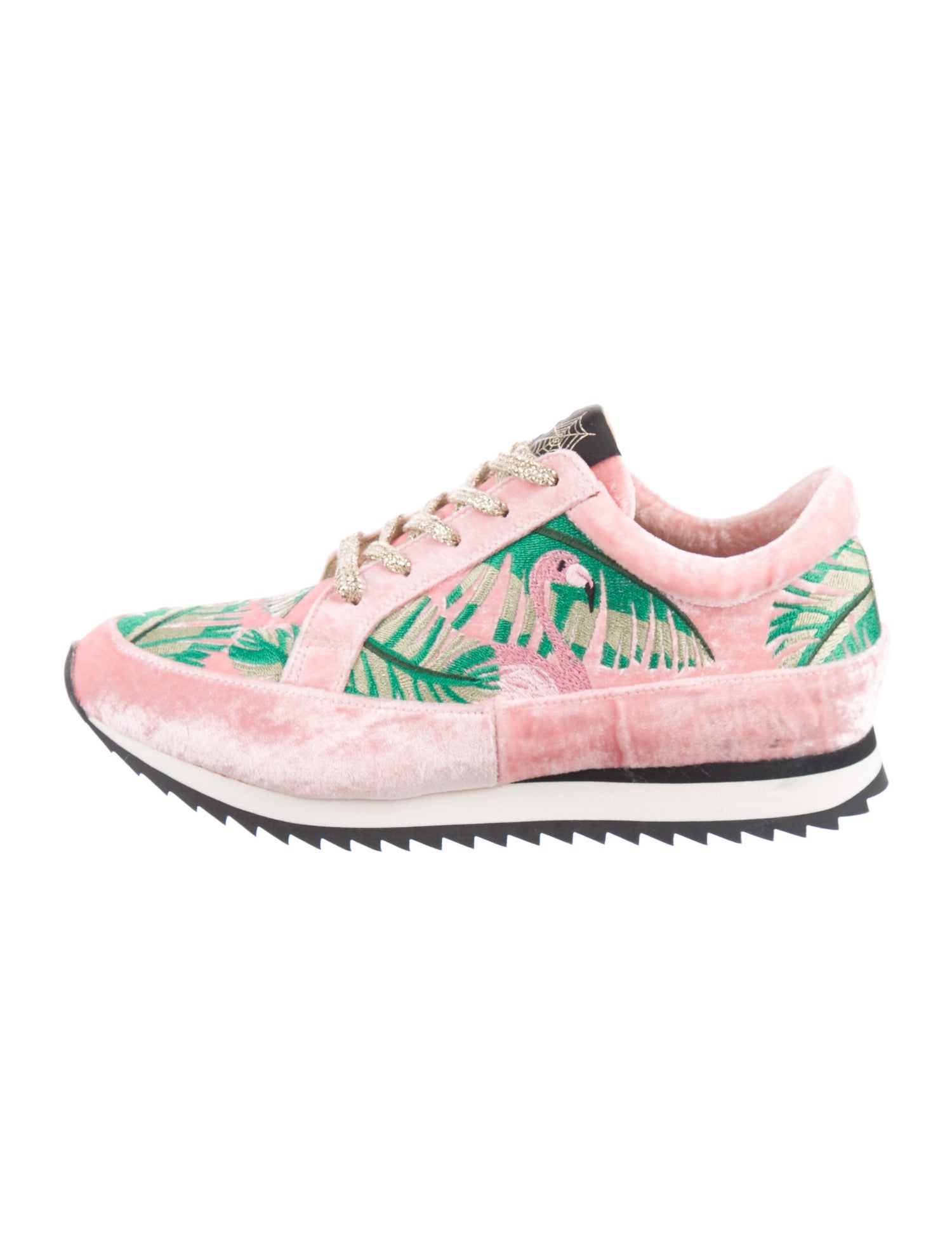 Charlotte Olympia Velvet Printed Sneakers