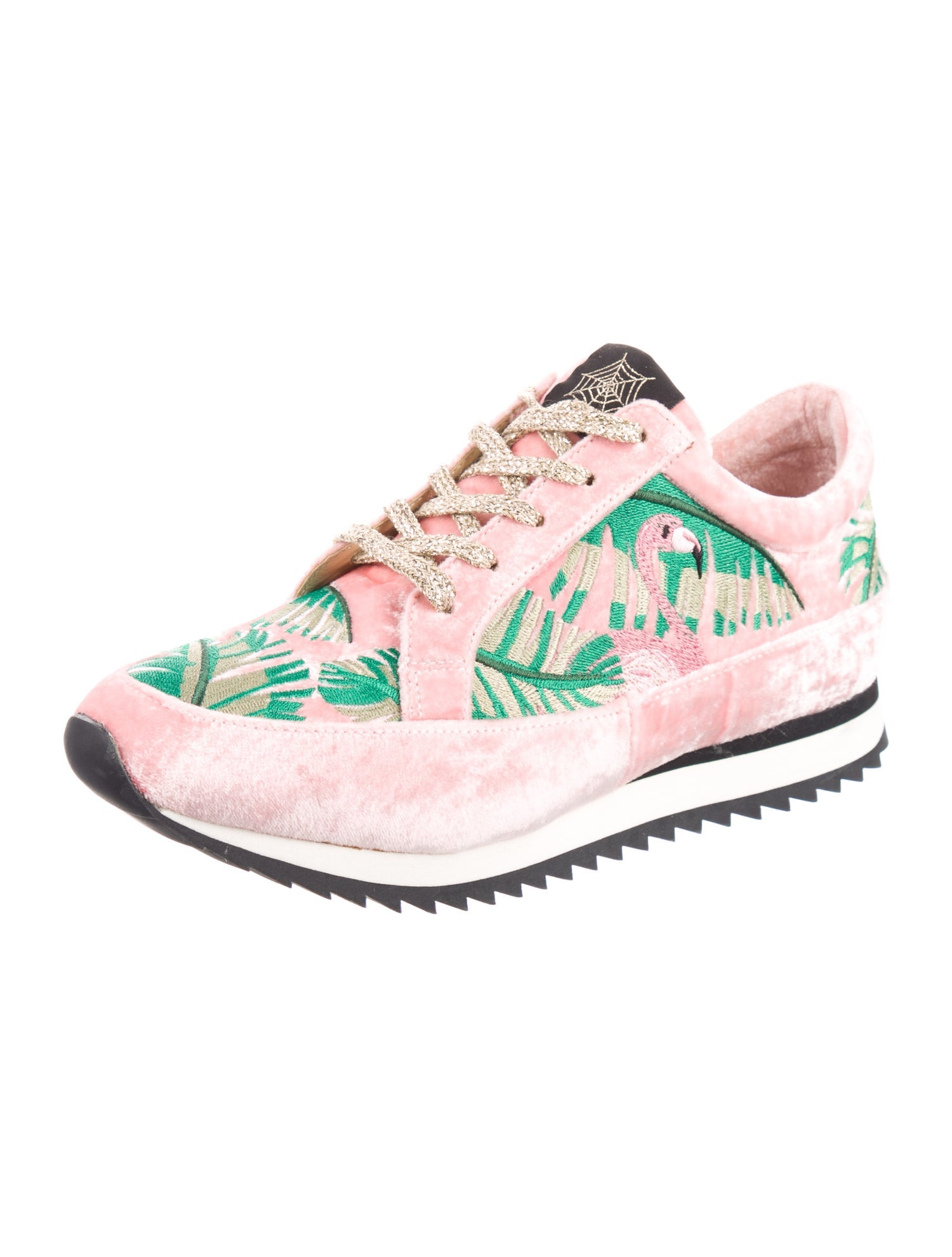 Charlotte Olympia Velvet Printed Sneakers