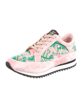 Charlotte Olympia Velvet Printed Sneakers
