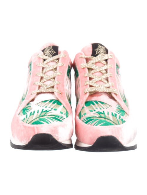 Charlotte Olympia Velvet Printed Sneakers