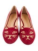 Charlotte Olympia Suede Graphic Print Loafers