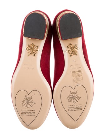 Charlotte Olympia Suede Graphic Print Loafers