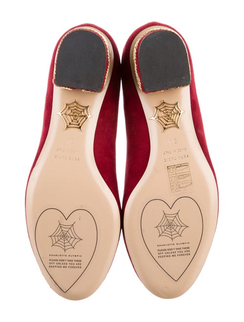 Charlotte Olympia Suede Graphic Print Loafers