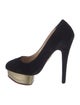 Charlotte Olympia Velvet Pumps