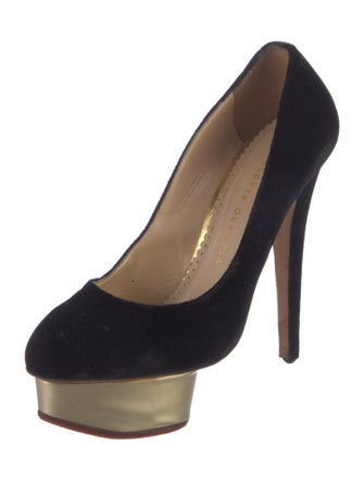 Charlotte Olympia Velvet Pumps