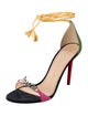 Charlotte Olympia Suede Colorblock Pattern Sandals