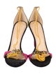 Charlotte Olympia Suede Colorblock Pattern Sandals