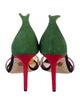 Charlotte Olympia Suede Colorblock Pattern Sandals