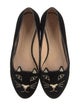 Charlotte Olympia Velvet Embroidered Accent Loafers