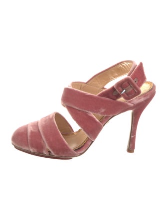 Charlotte Olympia Velvet Slingback Pumps