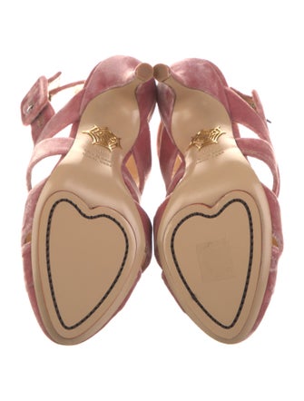 Charlotte Olympia Velvet Slingback Pumps