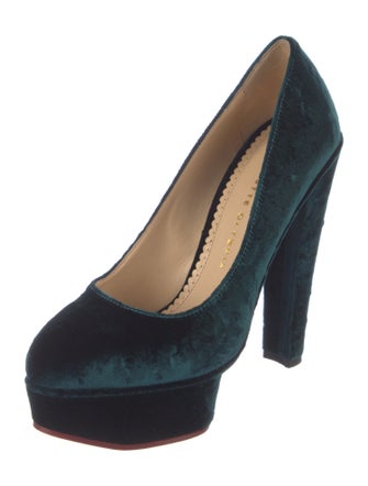 Charlotte Olympia Velvet Pumps