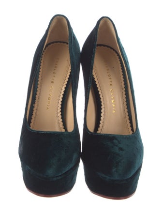 Charlotte Olympia Velvet Pumps