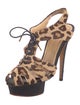 Charlotte Olympia Ponyhair Animal Print T-Strap Pumps