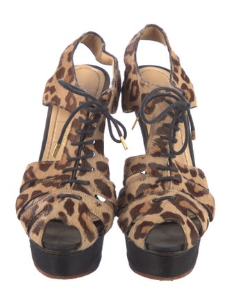 Charlotte Olympia Ponyhair Animal Print T-Strap Pumps